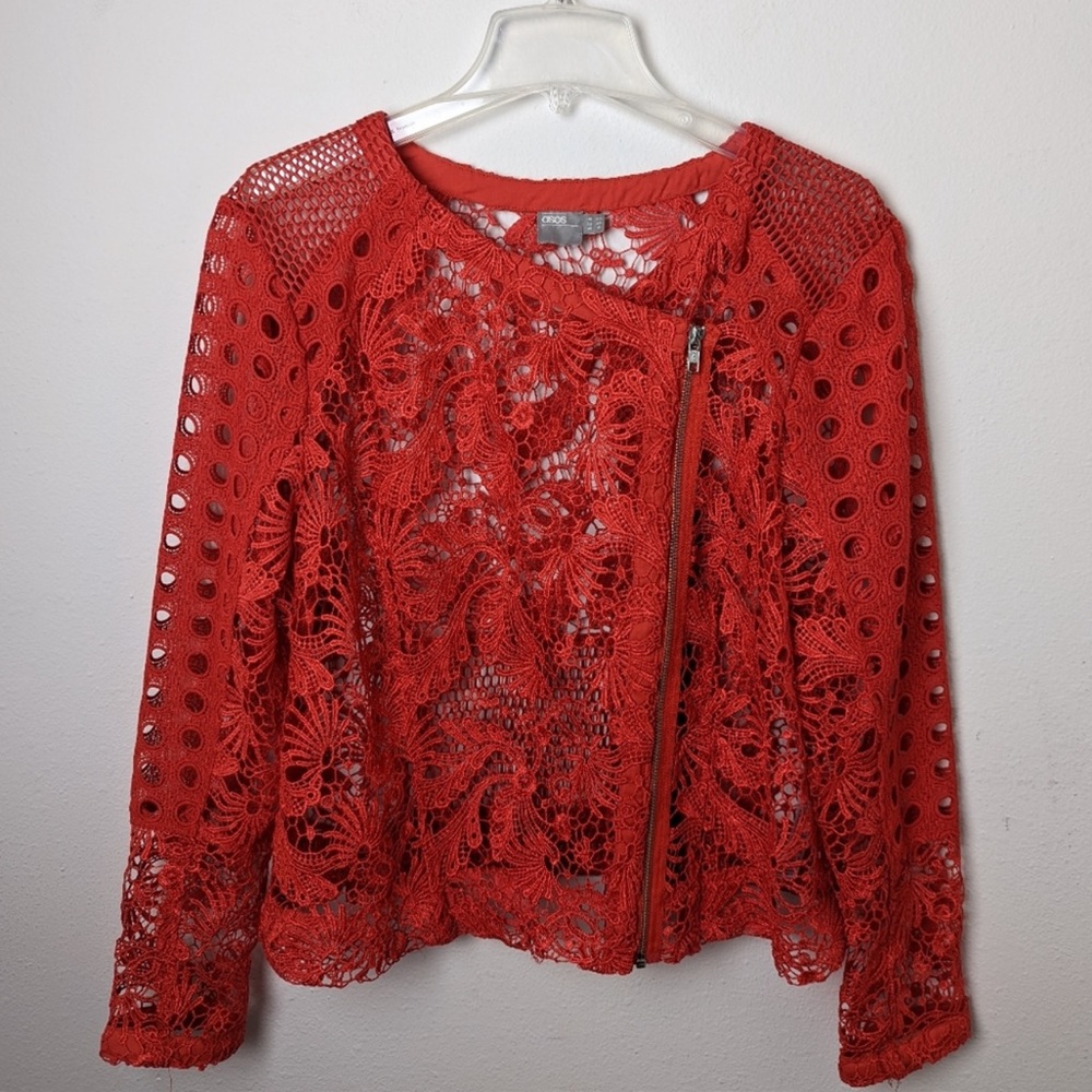 ASOS CURVE Mixed Lace Panel Jacket - Picture 6 of 14